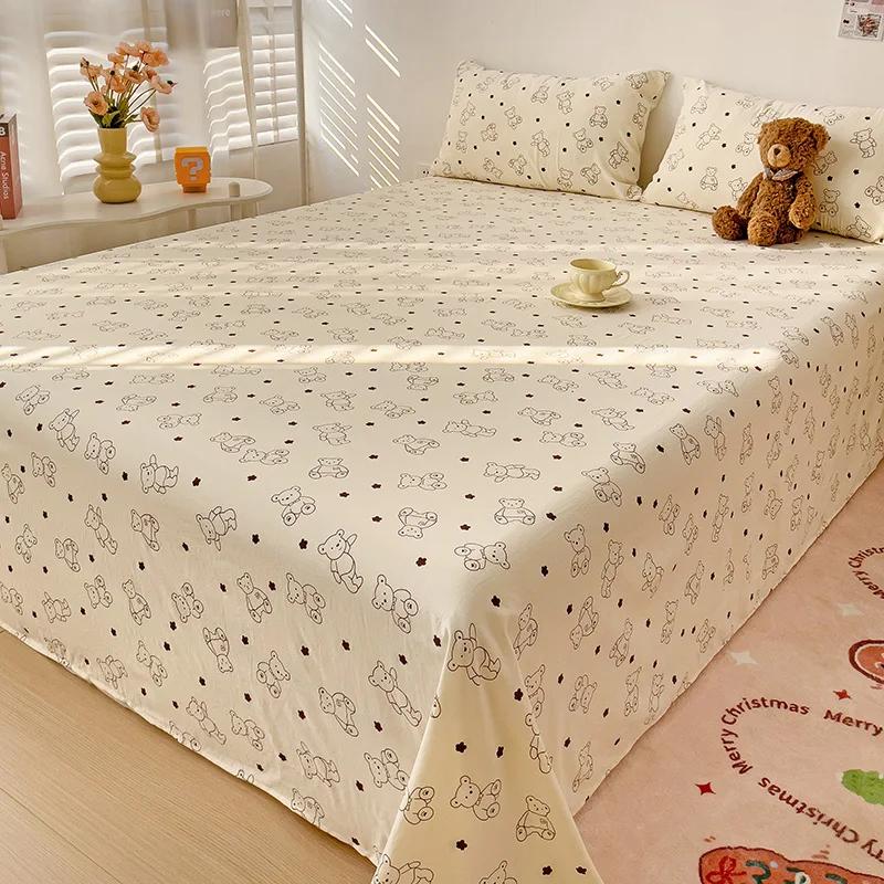 

1 шт. покрывало на кровать с принтом панды для детей, простыня в мультяшном стиле с реактивным принтом, плоская простыня, одинарная/королева/король, верхние простыни для двуспальной кровати 120x230cm 1pc