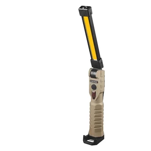 USB Rechargeable Foldable LED Flashlight Built-in Battery Magnetic Hook Work Light Outdoor Portable Camping Emergency Lamp