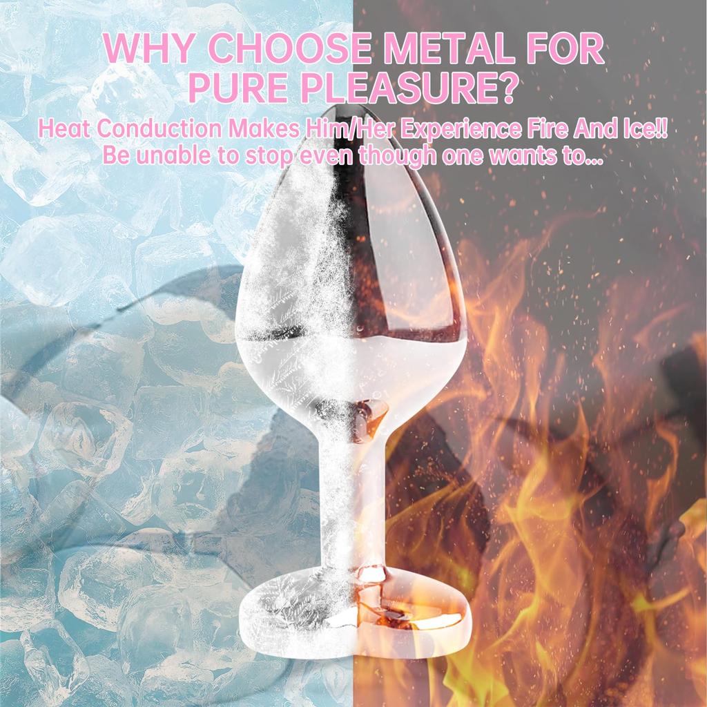 Pink Anal Plug For Women Stainless Steel Smooth Heart Crystal Butt Plug Stimulator Anal Sex Toys For Men Anus Prostate Dildo