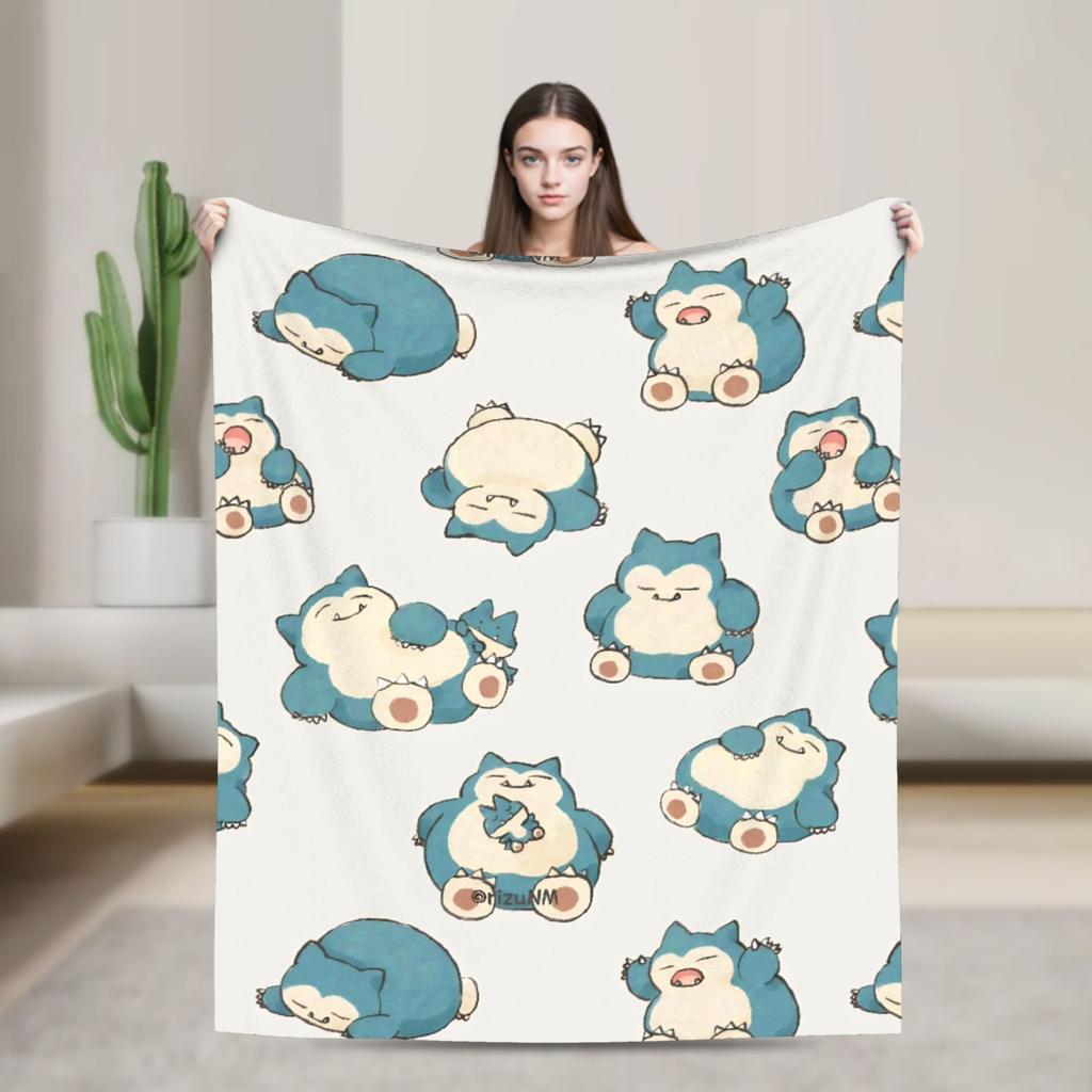 Snorlax More Sleep Please Blanket  Warm Fluffy Plush Throw Blanket For Couch Chair Picnic Flannel Bedspread Bed Cover