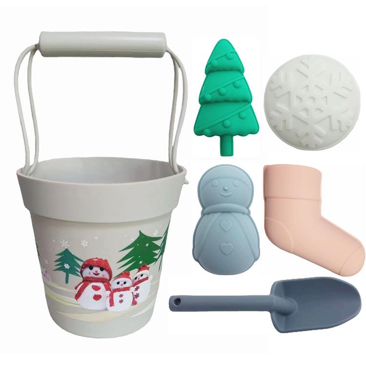 Outdoor Parent-Child Interactive Silicone Beach Bucket Set – Baby Sand, Water, and Snow Play Tools