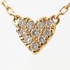 Used Aker Heart Pave Diamond Necklace Jewelry K18 0.05ct Gold 1.4g [Used]