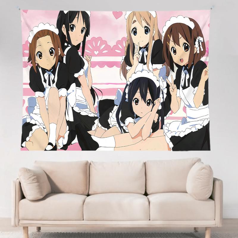 KOn Maid Anime Girls Wall Tapestry Japanese Animation Art Bedroom Decor Otaku Gift Cute Characters Home Decoration Poster