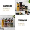 7Pcs/Set Square Containers Pantry Airtight Food Storage Jars Organization Sealed