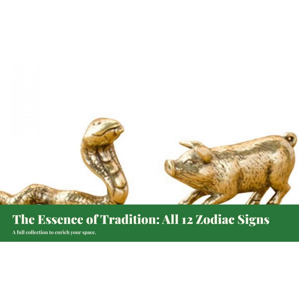 12 Pieces Chinese Zodiac Set Brass Figurine Vintage Birthday Gifts Animal Statue Mini Statues