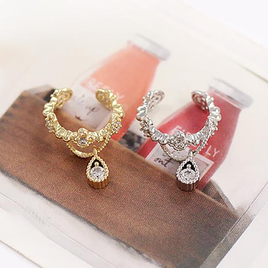 1Pc Ear Cuff Teardrop Pendant Decorative Non-piercing Women Cartilage Earring for Birthday Party