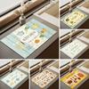 Vintage Floral Kitchen Mat Super Absorb Non Slip Dish Drain Pad Fresh Vegetable Print Farmhouse Sink Counter Decor Cushio