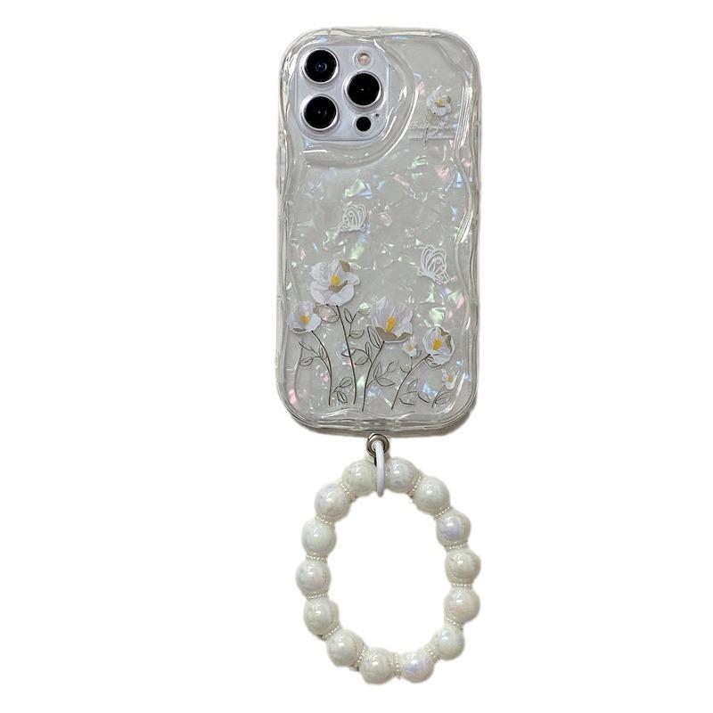 Small Fresh Application Infinix HOT60PRO Mobile Phone Case White Butterfly Flower MOTO G75 Transparent Glitter