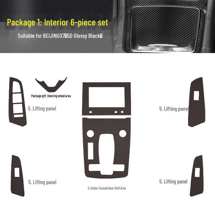 BAIC BEIJING X7 Carbon Fiber Interior Trim Stickers