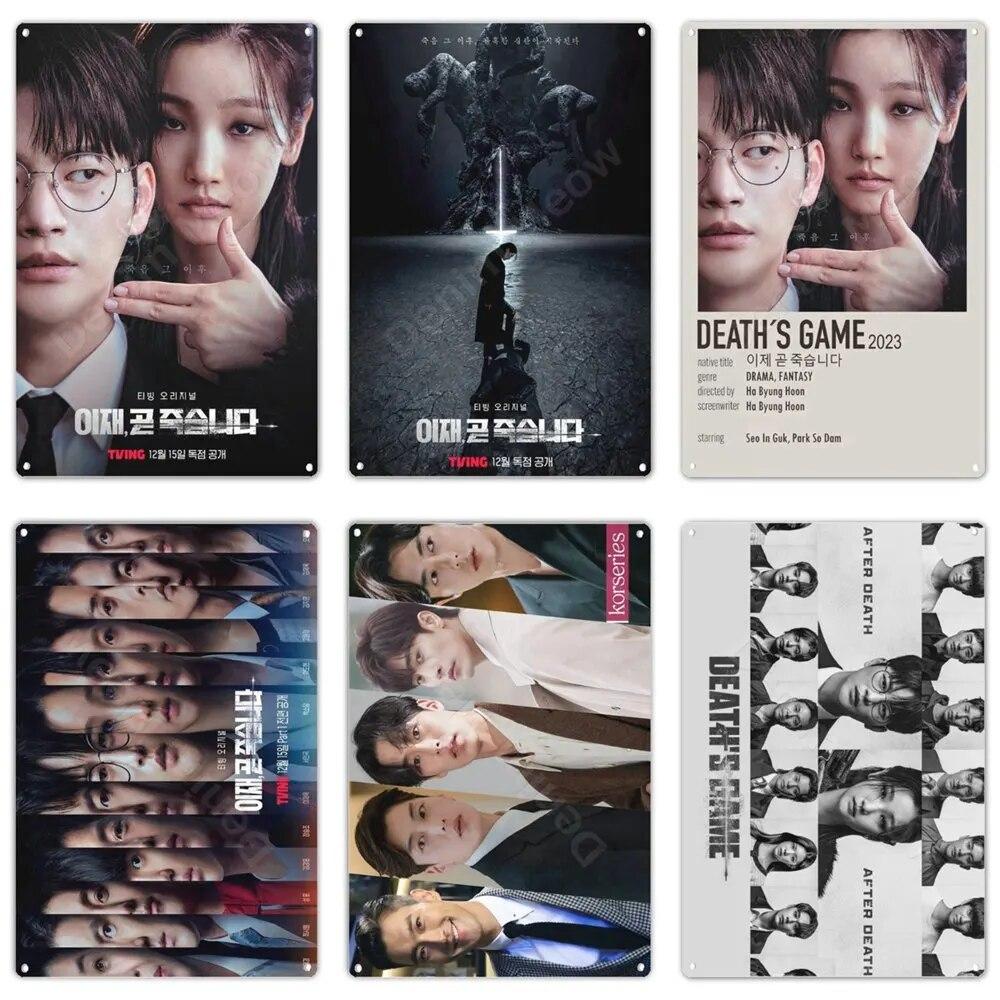 

Металлическая жестяная вывеска «Игра смерти», плакат корейского драматического искусства, настенные наклейки для ТВ-игр для дома, спальни, бара, клуба, декора кафе, 20x30 см