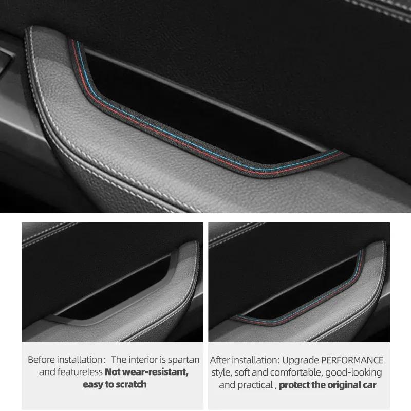 For BMW X3 F25 X4 F26 Made of Alcantara Car Interior Tuning Door Armrest Panel Storage Box Trim Frame Trim  Stickers Accessories