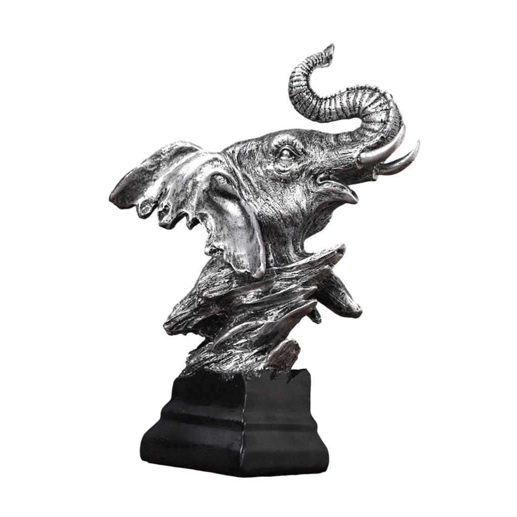 Elephant Resin Sculpture Home Decor Collectible Creative Elephant Decor Statue for Desktop Gift Desk Garden Decoration