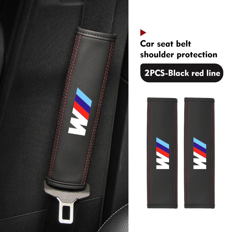 For BMW Leather Car Seat Belt Shoulder Cover Protection Accessories E30 E34 E36 E39 E46 E52 E53 E60 E61 E62 E70 E71 E83 DJ1