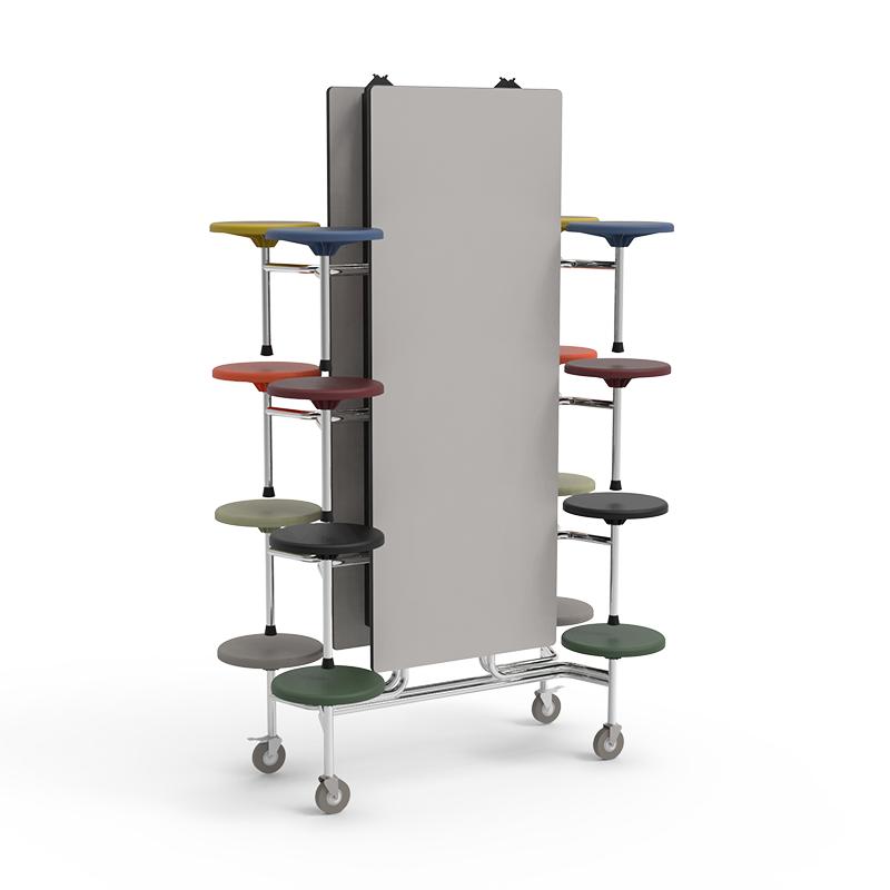 Rectangular 16-seat table and chair set School canteen Canteen Folding table School hotel restaurant
