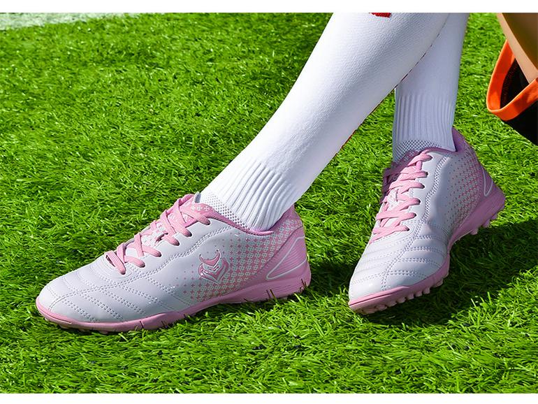 Kids' Pink Football Cleats - Unisex Spike Shoes for Girls & Boys, Korean Style Training