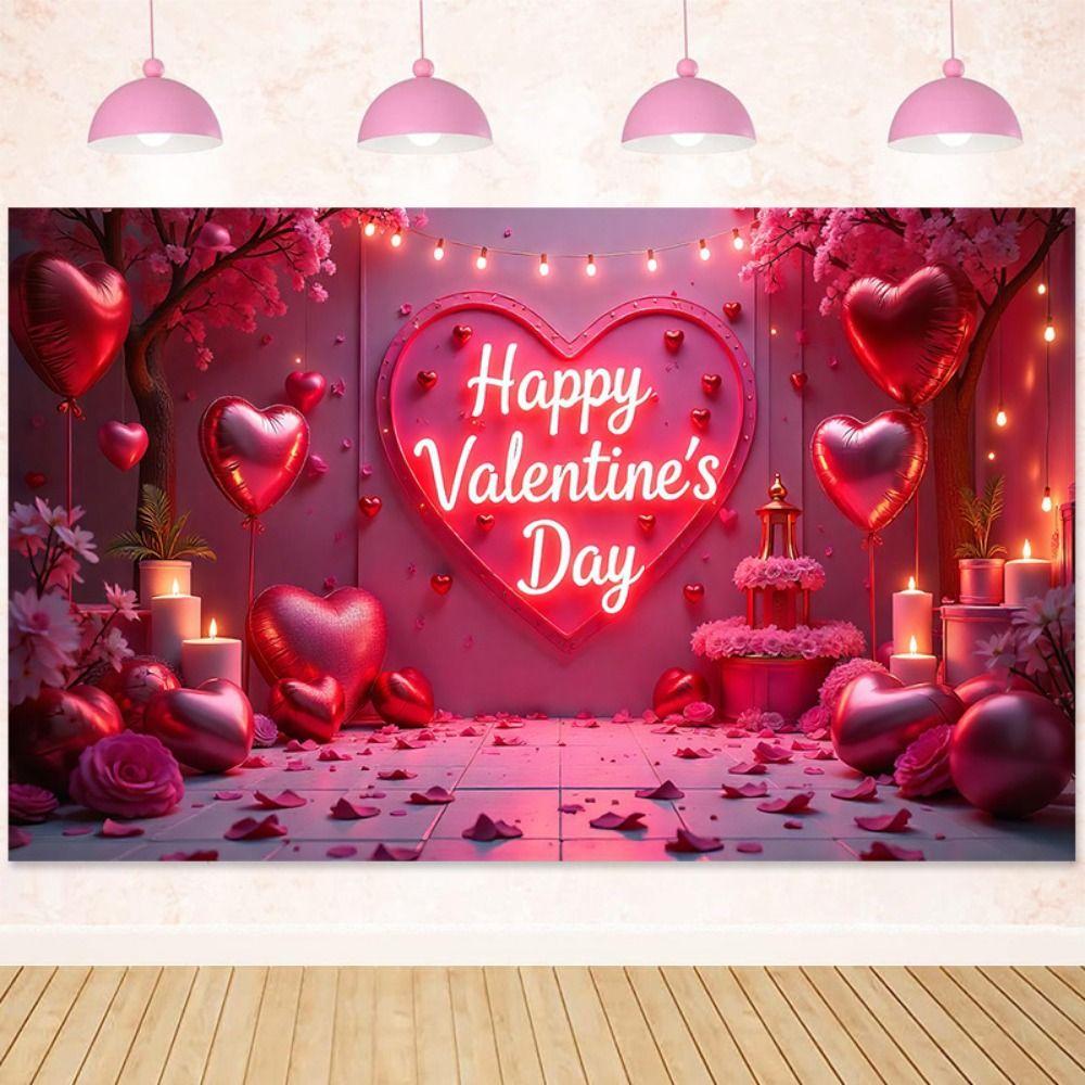 Rose Valentine's Day Photography Backdrop Gift Happy Valentine's Day Banner  Photo Studio