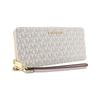 MICHAEL KORS Presbyopia all over printed zipper closure coated canvas wallet women's beige and pink
