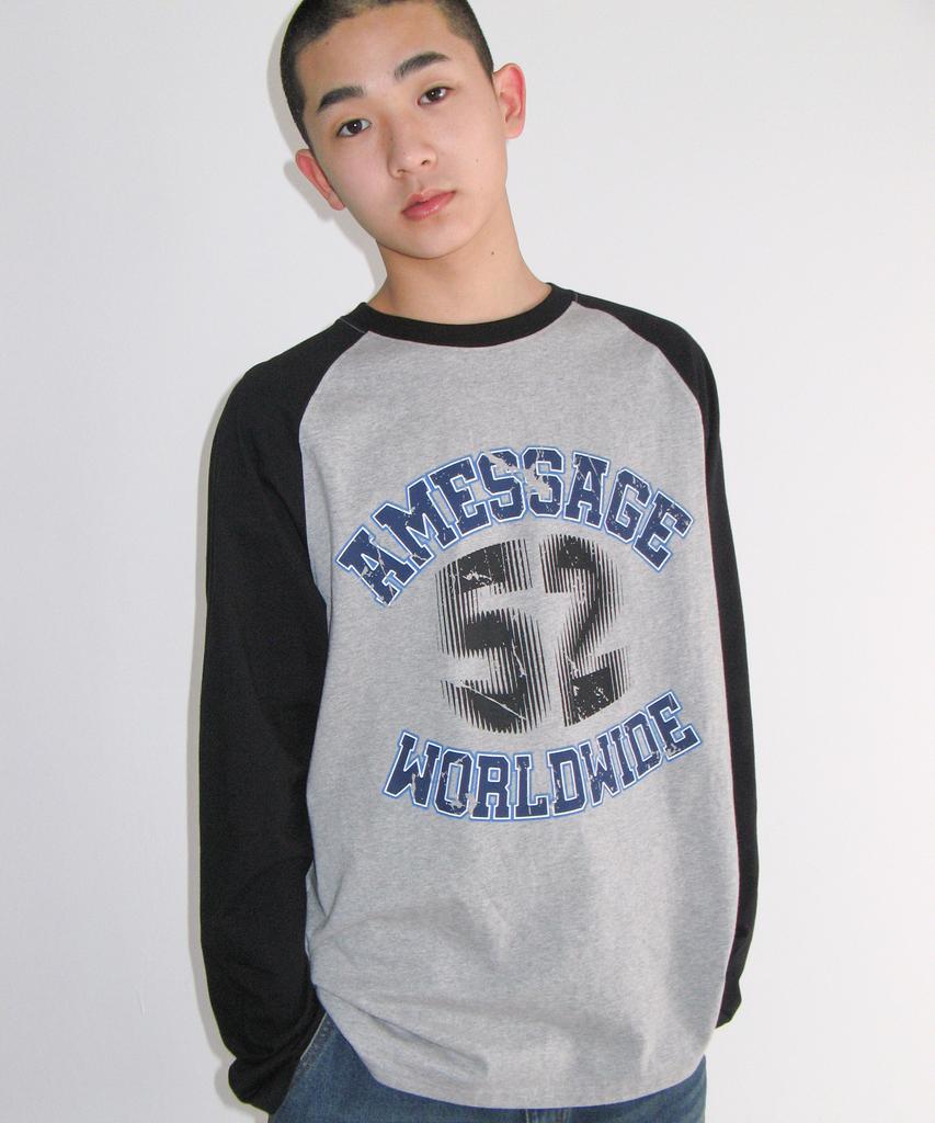 AMES-WORLDWIDE Vintage 52 Raglan Ls Tee Black