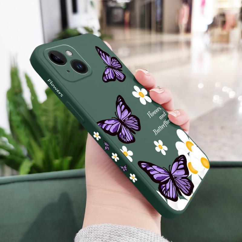 Garden Butterflies Phone Case For iPhone 15 14 13 12 11 Plus Pro Max Mini X XR XS SE2020 8 7 6 6S Plus Cover