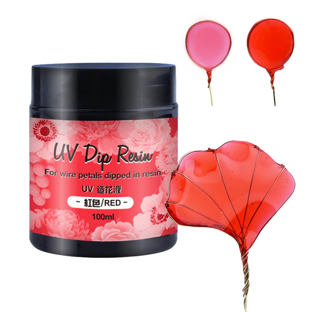 UV DIP Resin Glue for Wire Flower Petals Transparent Liquid Ultraviolets Curing Crystal Glue Jewelry Making for Beginner