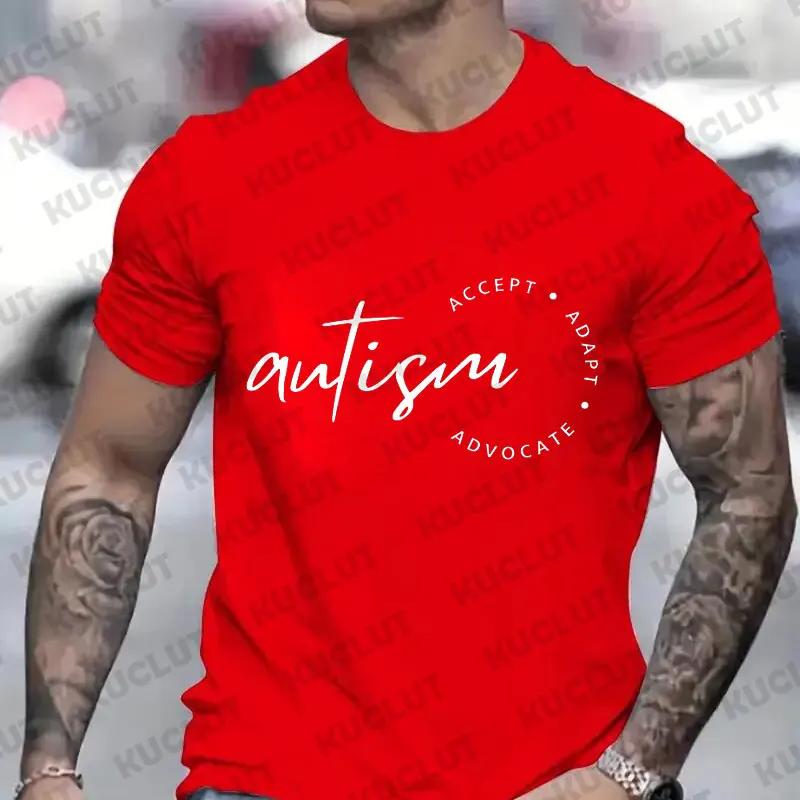Herren T-Shirts Autismus Bewusstsein T-Shirts Grafik Kleidung Bedrucktes T-Shirt Y2K Mode Herren Autismus Akzeptanz T-Shirt Männliche Streetwear Oberteile