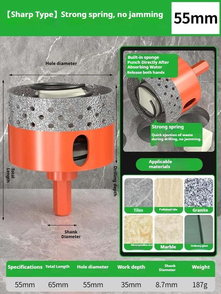 BAOLIAN Automatic Discharge of Waste Material Hole Saw Hexagonal Shank Brazed Dry Ceramic Tile Diamond Drill Bit