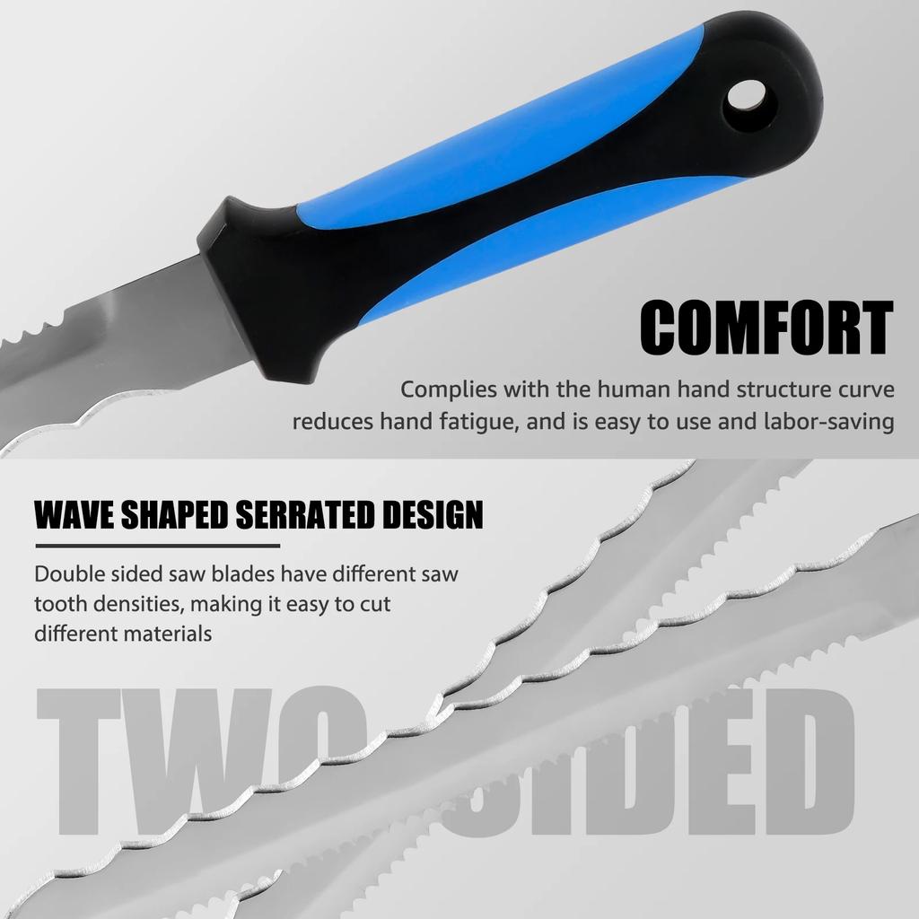 1/2 Pcs Insulation Knife with Nylon Sheath Stainless Steel Blade Insulation Cutter Double Sided Serrated Duct Knife Tool