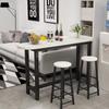 9C Modern High-Leg Bar Table – Multifunctional Steel & Wood Design for Home, Restaurant, Hotel, or Kitchen