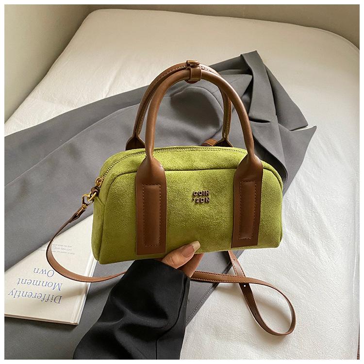 

Портативная сумка-боулинг Boston женская 2025 новая высококачественная легкая роскошная нишевая модная сумка-мессенджер в стиле ретро для поездок зелёный