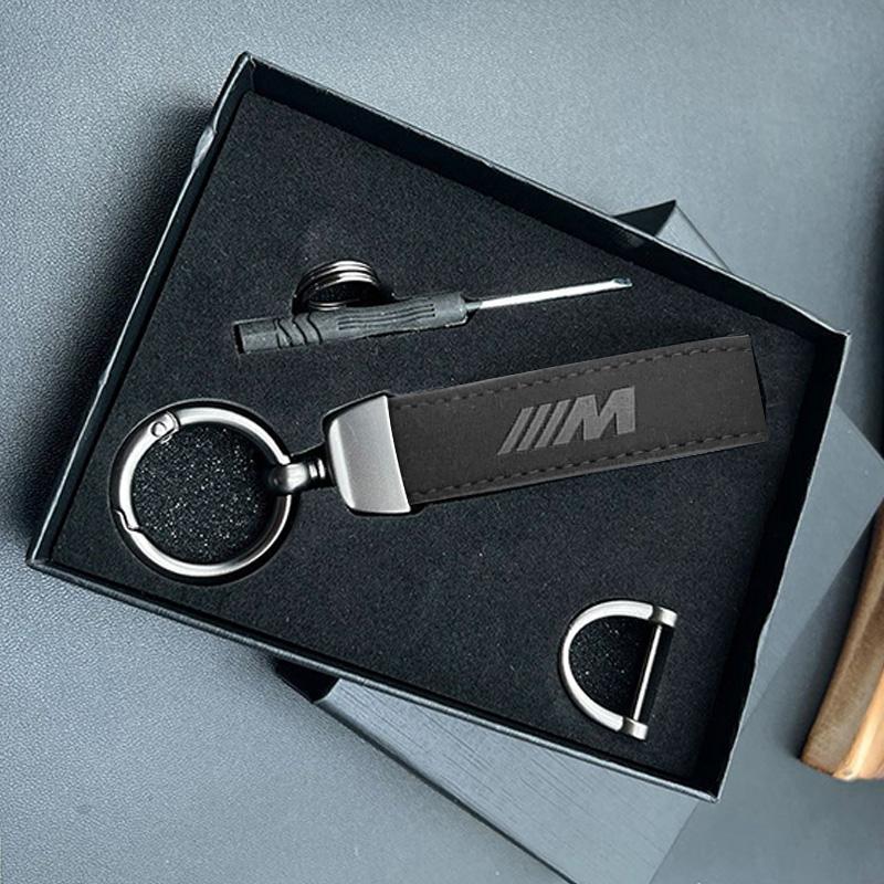 For BMW M E36 E64 E85 E60 F10 F30 F36 F32 F82 F83 F07 Z4 X3 X5 X6 Suede Leather Car Keychain Gift Pendant Keyring New Design hbcp90