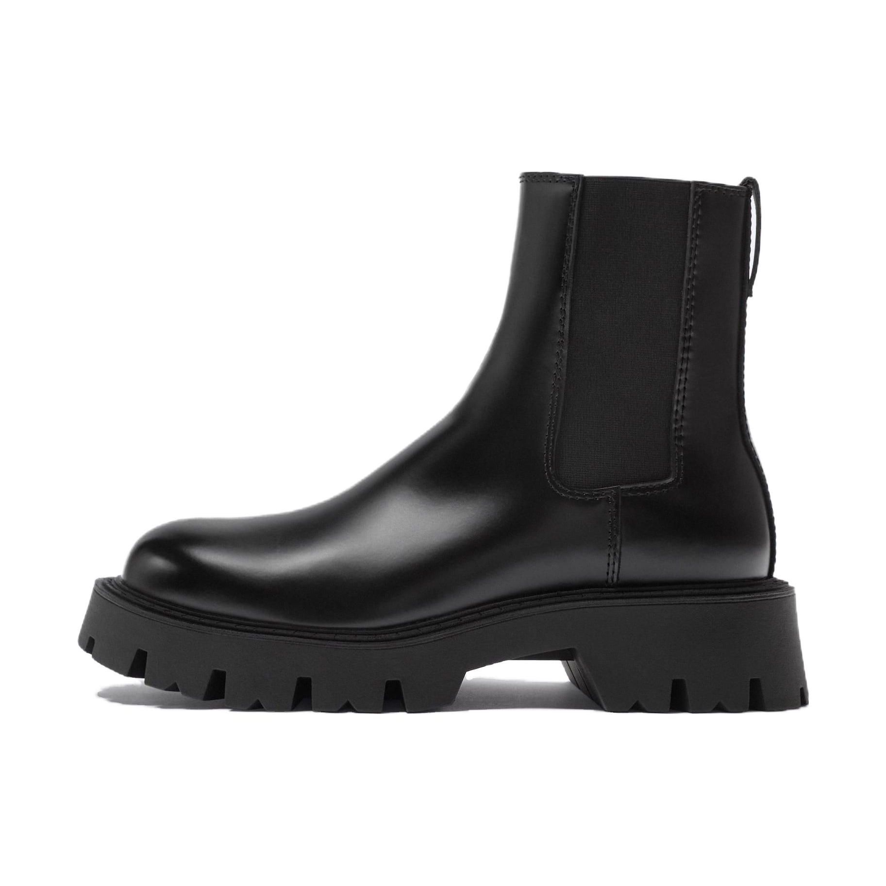 

ZARA Lug Sole Chelsea Boots Black Womens 2012220800 40