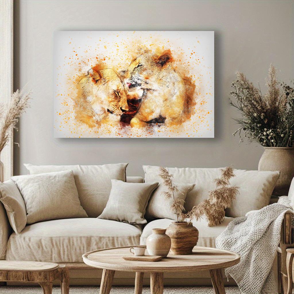 Abstract Lion Pictures Canvas Painting Animal Pictures for Living Room Wall Art Abstract Home Decoration