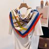 90*90Cm Fashion Printed Square Scarf Women Imitation Silk Scarves Bandanas Luxury Travel Shawl Wraps Elegant Hijab Neckerchief