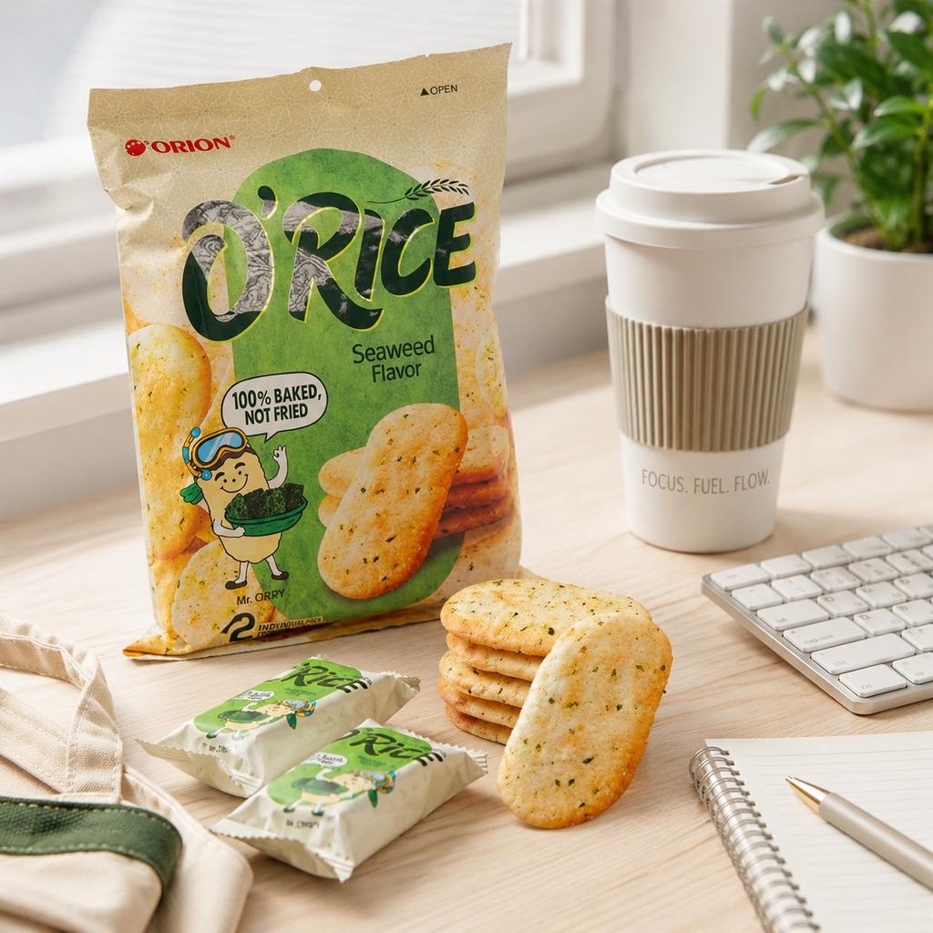 Orion Seaweed‑Flavored Rice Cakes 95.4g seaweed‑flavor crispy rice snacks