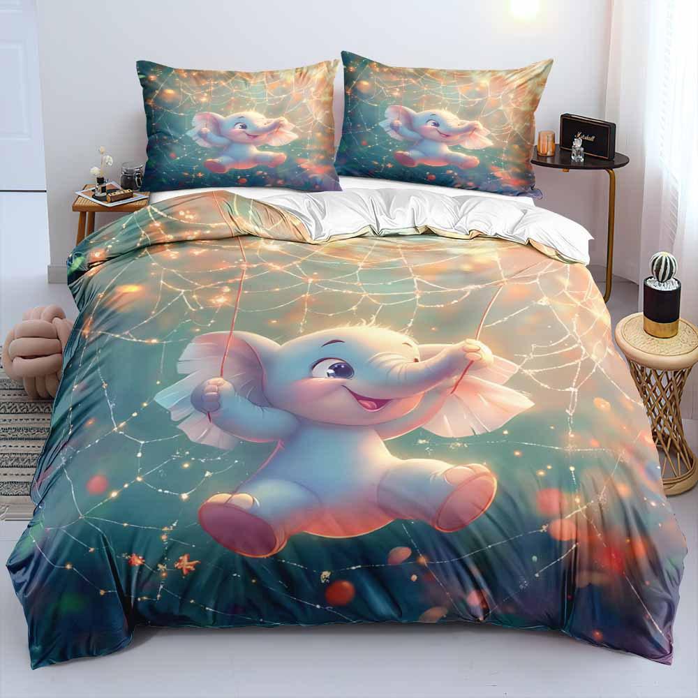 2/3pcs bedding set Digital Print Comfortable Duvet Cover for Home Bedroom Decoration, 1 Duvet Cover and 2pillowcase with Zippers