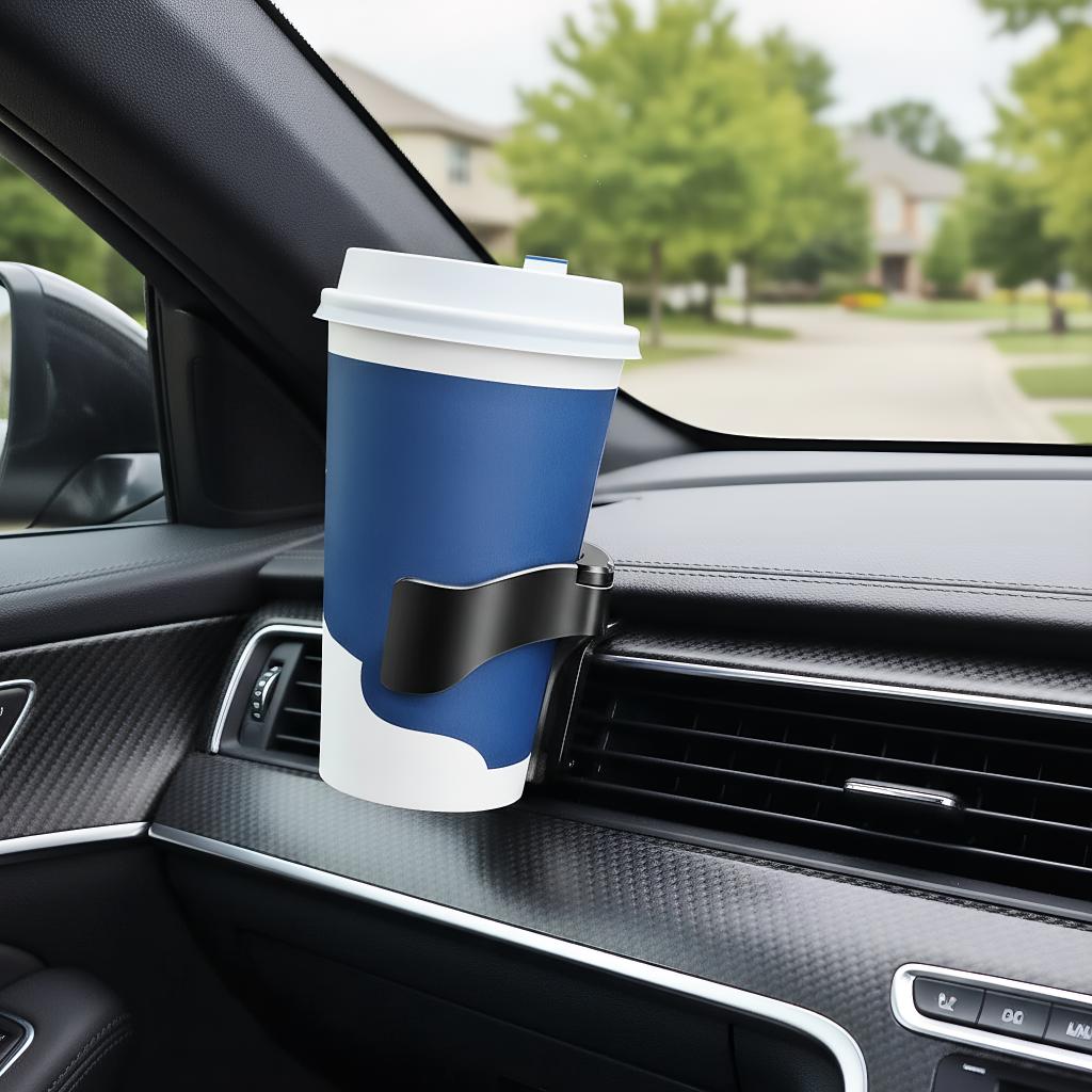 Adjustable Car Vent Cup Holder with Secure Sponge Grip Perfect for Water Bottles and Cans Easy Installation