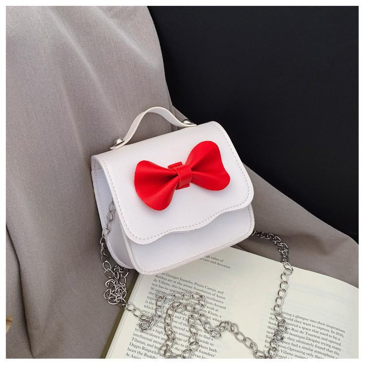 Shoulder Bow Tie Crossbody Bag Girls Trendy Mini Square Bag For School And Play