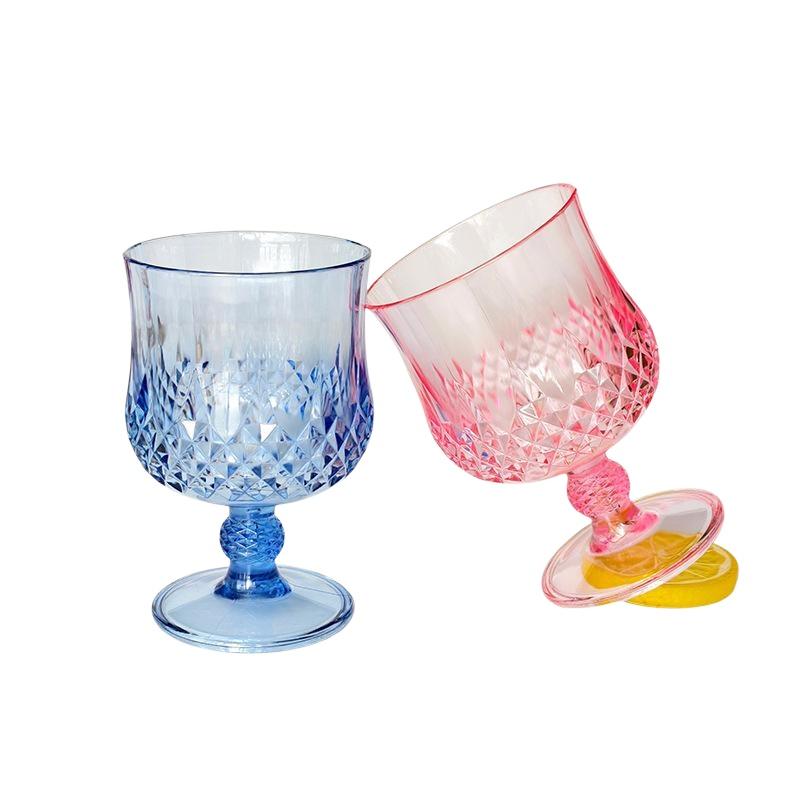 1 ADET Plastik Şarap Kadehi Vintage Şampanya Kadehi Kesme Kadehler Kırılmaz Kokteyl Kadehi