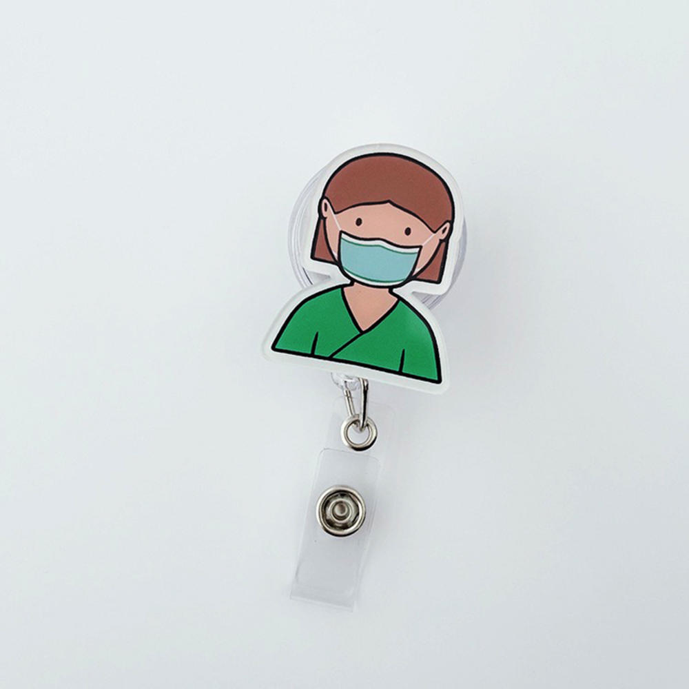 

Hospital Retractable Badge Reel With Belt Clip Cute Nurse Doctor Name Tag Card Holder Accessories Office Supply Clip Staff Card