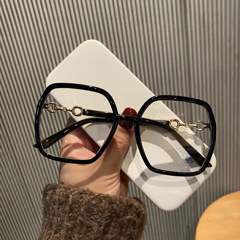 

Oversize Rectangular Square Myopia Nearsighted Myopia Eyewear for Women Adults Men Adults PC Computer Eyeglasses Shiny Frame Construction Myopia 0