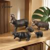 Bildungs-Tierfigur Simulation Flusspferd Figur, Lebensechte Hippo Statue Skulptur, Fluss Handbemalte Skulptur Pferde Modell Spielzeug für