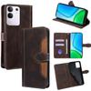 For vivo Y29 4G Case Leather Wallet Phone Cover with Straw Hat Magnetic Clasp