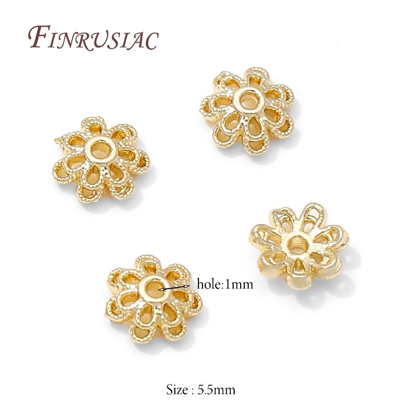 18K Gold Plated Bead End Caps For Jewelry Making,Spacer Bead Caps DIY Accessories,Round Bead Caps For Bracelets Making Findings