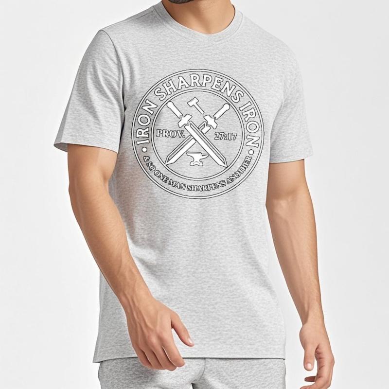 Funny Tshirt Rock For Him Oneck Tshirt Daily Wear Iron Sharpens Iron Proverb 27 17 Minimalist For Unisex Tee Shirt Rock Tshirt