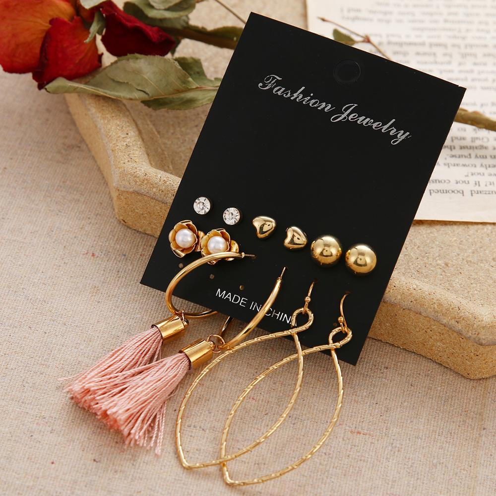 12 peça conjunto borla feminino brinco combinação conjunto 2022 moda feminina brinco pérola broche brinco boêmio