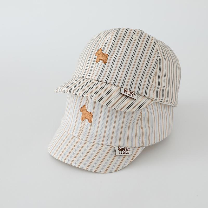 Personalized Striped Puppy Toddler Baseball Cap - Windproof Sun Protection for Spring & Fall