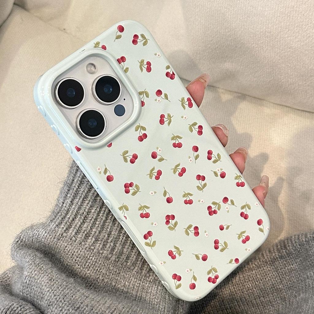 Little Fresh Mint Cherry Phone Case for iPhone 17, iPhone 17 Pro Max