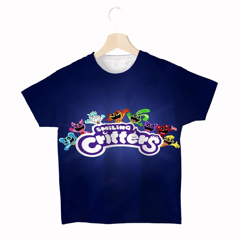 

Дитячі футболки Smiling Critter Catnap Dogday для малюків хлопчиків дівчаток аніме з коротким рукавом дитячі ігрові футболки мультяжний вуличний одяг 160 слонова кістка