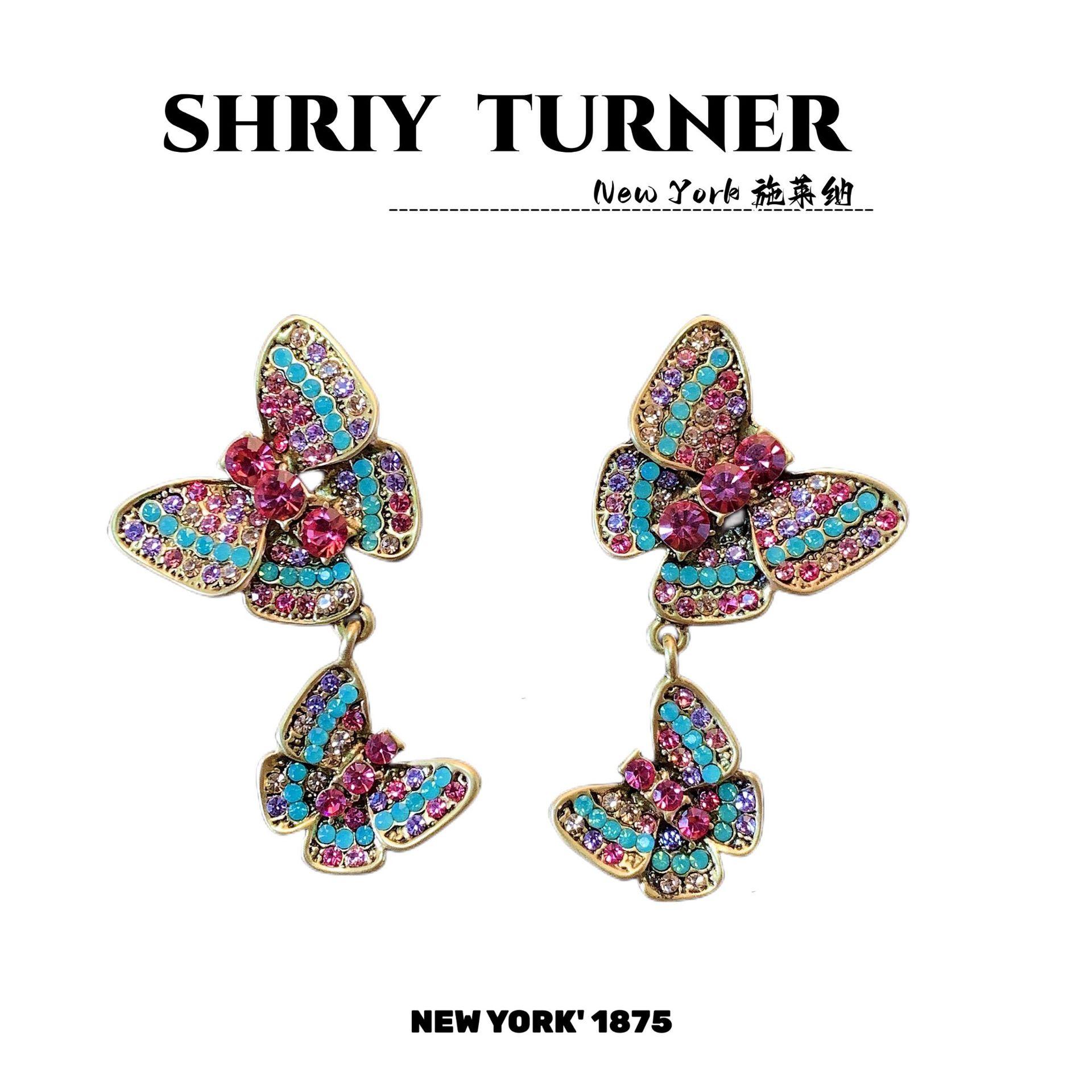 

Шрий · Тернер Нью-Йорк шоу красочные танцевальные бабочки роскошные трехмерные серьги S925 с темпераментом