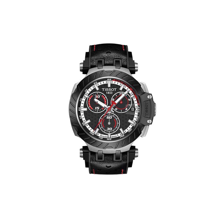 Tissot Quartz Movement Men's Watches Watch 47.6mm Black Dial Stainless Steel Case Rubber Strap T115.417.27.051.01